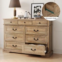 Linsy Home Farmhouse 9 Drawers Dresser For Bedroom Wood Bedroom Dresser Farmhouse Drawer Chest 9 Chest Of Drawer Tall Dresser