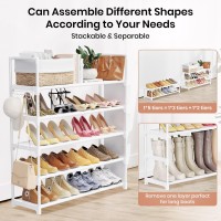 Vilick Shoe Rack For Closet Shoe Organizer Space Saver Storage For 2025 Pair Shoe Shelf With Hook And Side Pocket Free Standing