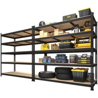 Primezone 2 Pack Storage Shelves 48 X 24 X 72 5 Tier Heavy Duty Adjustable Garage Storage Shelving Metal Storage Utilit