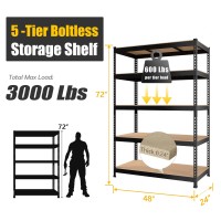 Primezone 2 Pack Storage Shelves 48 X 24 X 72 5 Tier Heavy Duty Adjustable Garage Storage Shelving Metal Storage Utilit