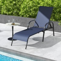 Giantex Patio Lounge Chair Outdoor Chaise Lounge With 5 Adjustable Backrest Sturdy Steel Frame Sunbathing Recliner Beach Cha