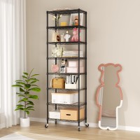 Singaye 8 Tier Shelf Organizer Storage Metal Shelves Garage Wire Shelving Unit Pantry Rack 2125 L X 115 W X 72 H Black