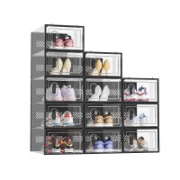 Simpdiy Shoe Storage 12 Pack Shoe Organizer For Closet Shoe Boxes Clear Plastic Stackable Shoe Containers With Lids For Size 1