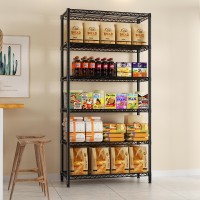 Singaye 6 Tier Shelf Organizer Storage Metal Shelves Garage Wire Shelving Unit Pantry Rack 36 L X 14 W X 72 H Black