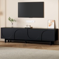 Merax Graceful Tv Stand With Arch Cabinets For Televisions Up To 78 Minimalist Entertainment Center With Solid Wood Legs And