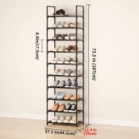 Hockmez 10Tier Tall Shoe Rack Adjustable 2025 Pairs Shoe Shelf Storage Organizer For Entryway Hallway Closet Bathroom Living