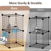 Almaybe Cube Storage Organizer 6 Cubes Stackable Diy Metal Wire Cube Storage Shelf For Closet Organizers And Storage Bookshelf