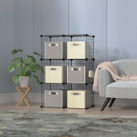 Almaybe Cube Storage Organizer 6 Cubes Stackable Diy Metal Wire Cube Storage Shelf For Closet Organizers And Storage Bookshelf