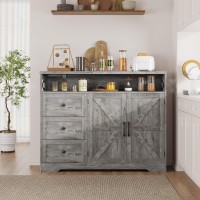 47L Farmhouse Buffet Storage Cabinet With Drawers Shelf Sideboard With Storage Kitchen Pantry Hutch Cabinet Coffee Bar St