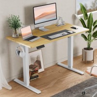 Smug Standing Desk Adjustable Height Electric Sit Stand Up Down Computer Table 55X24 Inch Ergonomic Rising Desks For Work Offi