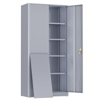 Greenvelly Metal Storage Cabinet Dark Gray Steel Garage Cabinet With Doors And Adjustable Shelves Metal Cabinet With Lock Garag