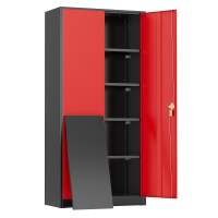 Greenvelly Metal Storage Cabinet Steel Garage Cabinet With Doors And Adjustable Shelves Metal Cabinet With Lock Tall Metal Off