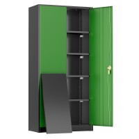 Greenvelly Metal Storage Cabinet 72 Steel Garage Cabinet With Doors And Adjustable Shelves Metal Cabinet With Lock Tall Meta