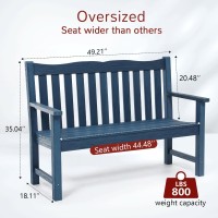 Outdoor Benches Set Of 2 2Person Allweather Hips Garden Bench With 800 Lbs Weight Capacity Never Rot Or Fade Blue