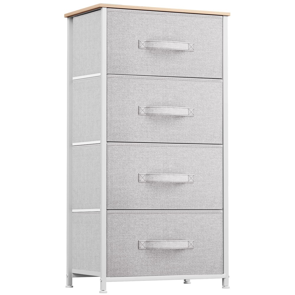 Dwvo 4 Drawers Dresser Dresser For Bedroom Fabric Storage Tower Chest Of Drawers Organizer Unit For Closets Living Room