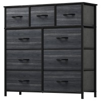 Dwvo Dresser With 9 Drawers Fabric Storage Tower Organizer Unit For Living Room Hallway Closets Sturdy Steel Frame Woode