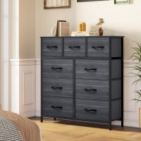 Dwvo Dresser With 9 Drawers Fabric Storage Tower Organizer Unit For Living Room Hallway Closets Sturdy Steel Frame Woode