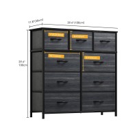 Dwvo Dresser With 9 Drawers Fabric Storage Tower Organizer Unit For Living Room Hallway Closets Sturdy Steel Frame Woode