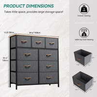 Dwvo Dresser For Bedroom With 9 Drawers Fabric Storage Dresser Closet Dresser Chest Of Drawers For Living Room Closets