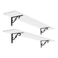 Dinzi Lvj Long Wall Shelves 551 Large Floating Shelves Set Of 2 Wide Display Shelf Wall Mounted With Brackets Easy Hanging