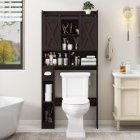 Over The Toilet Storage Cabinet Farmhouse Storage Cabinet Over Toilet With Sliding Doors Toilet Paper Holder Stand Home Space