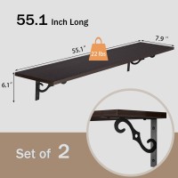 Dinzi Lvj Long Wall Shelves 551 Large Floating Shelves Set Of 2 Wide Display Shelf Wall Mounted With Brackets Easy Hanging