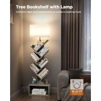 Evermagin 6 Tier Tree Bookshelf With Light Small Bookcase Tower For Bookscdsmovies Sturdy Tall Floor Standing Book Organizer