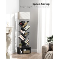 Evermagin 6 Tier Tree Bookshelf With Light Small Bookcase Tower For Bookscdsmovies Sturdy Tall Floor Standing Book Organizer