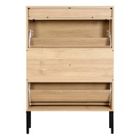 Xiao Wei Shoe Cabinet Natural Semi Circle Rattan Shoe Storage Organizer Cabinet With 2 Flip Drawers Freestanding Shoe Rack Wit