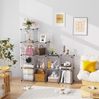 Cahome Wire Cube Storage 12 Cube Organizer Metal C Grids Modular Shelves Units Closet Organizer Ideal For Home Office L