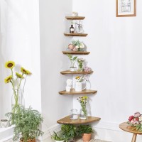 Corner Shelves Floating Corner Shelf Set Of 3 Solid Oak Wood Corner Wall Shelves Round End With Wire Hole Shelving For Small