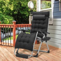 Monibloom 27Inch Zero Gravity Lounge Chair With Cushion Padded Patio Anti Gravity Recliner Foldable Outdoor Lounger With Head