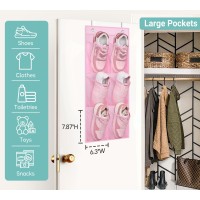 Kimbora 2 Packs Narrow Kids Over The Doorwall Shoe Organizer Small Baby Hanging Shoe Rack For Closet With Clear Mesh Pocket Sho