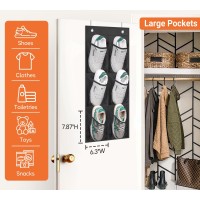 Kimbora 2 Packs Narrow Over The Doorwall Shoe Organizer Small Hanging Shoe Rack For Closet With Clear Mesh Pocket For Bathroom