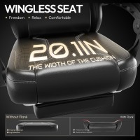 Dowinx Gaming Chair With Pocket Spring Cushion Ergonomic Game Chair With Massage Lumbar Support And Footrest For Adults High B