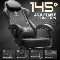 Dowinx Gaming Chair With Pocket Spring Cushion Ergonomic Game Chair With Massage Lumbar Support And Footrest For Adults High B