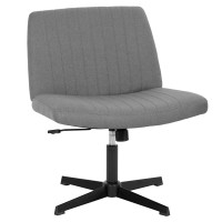 Paylesshere Criss Cross Chair Armless Office Chair No Wheels Modern Swivel Height Adjustable Ergonomic Desk Chair With Wide Seat