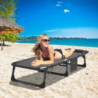 Docred Folding Chaise Lounge Chair Folding Cot 5Position Adjustable Heavy Duty Patio Chaise Lounges For Outside Poolside Be