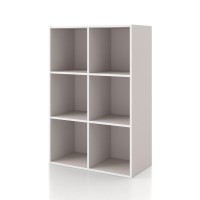 Homes Inside Out Apexa 6 Cube Storage Organizer Shelves Stackable Wood Bookcase Fits Cubby Bins For Organization Dorm Teen