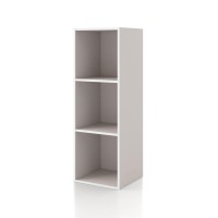 Homes Inside Out Apexa 3 Cube Storage Organizer Shelves Stackable Wood Bookcase Fits Cubby Bins For Organization Dorm Teen