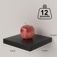 Popishelves Small Floating Shelves For Wall 9 Inch Square Black Shelves For Bedroom Living Room Bathroom Kitchen Office De