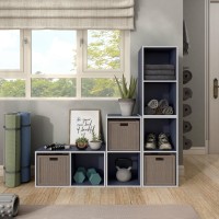 Homes Inside Out Apexa 2 Cube Storage Organizer Shelves Stackable Wood Bookcase Fits Cubby Bins For Organization Dorm Teen