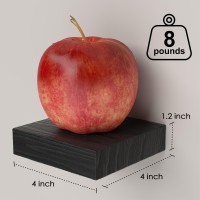 Popishelves Small Floating Shelves For Wall 4 Inch Mini Square Black Shelves For Bedroom Living Room Bathroom Kitchen Offi