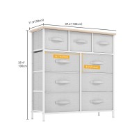 Dwvo 9 Drawer Dresser Light Gray Fabric Storage Tower Tall Organizer Unit For Room Living Room Hallway Closets Sturdy Ste