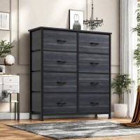 Dwvo Dresser With 8 Drawers Fabric Storage Tower Organizer Unit For Bedroom Hallway Closets Sturdy Steel Frame Wooden To