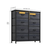 Dwvo Dresser With 8 Drawers Fabric Storage Tower Organizer Unit For Bedroom Hallway Closets Sturdy Steel Frame Wooden To