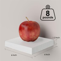 Popishelves Small Floating Shelves For Wall 6 Inch Mini Square White Shelves For Bedroom Living Room Bathroom Kitchen Offi