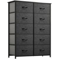 Dwvo 10 Drawer Dresser Fabric Storage Tower Organizer Unit For Bedroom Living Room Hallway Closets Sturdy Steel Frame W