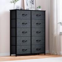 Dwvo 10 Drawer Dresser Fabric Storage Tower Organizer Unit For Bedroom Living Room Hallway Closets Sturdy Steel Frame W