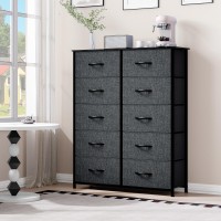 Dwvo 10 Drawer Dresser Fabric Storage Tower Organizer Unit For Bedroom Living Room Hallway Closets Sturdy Steel Frame W